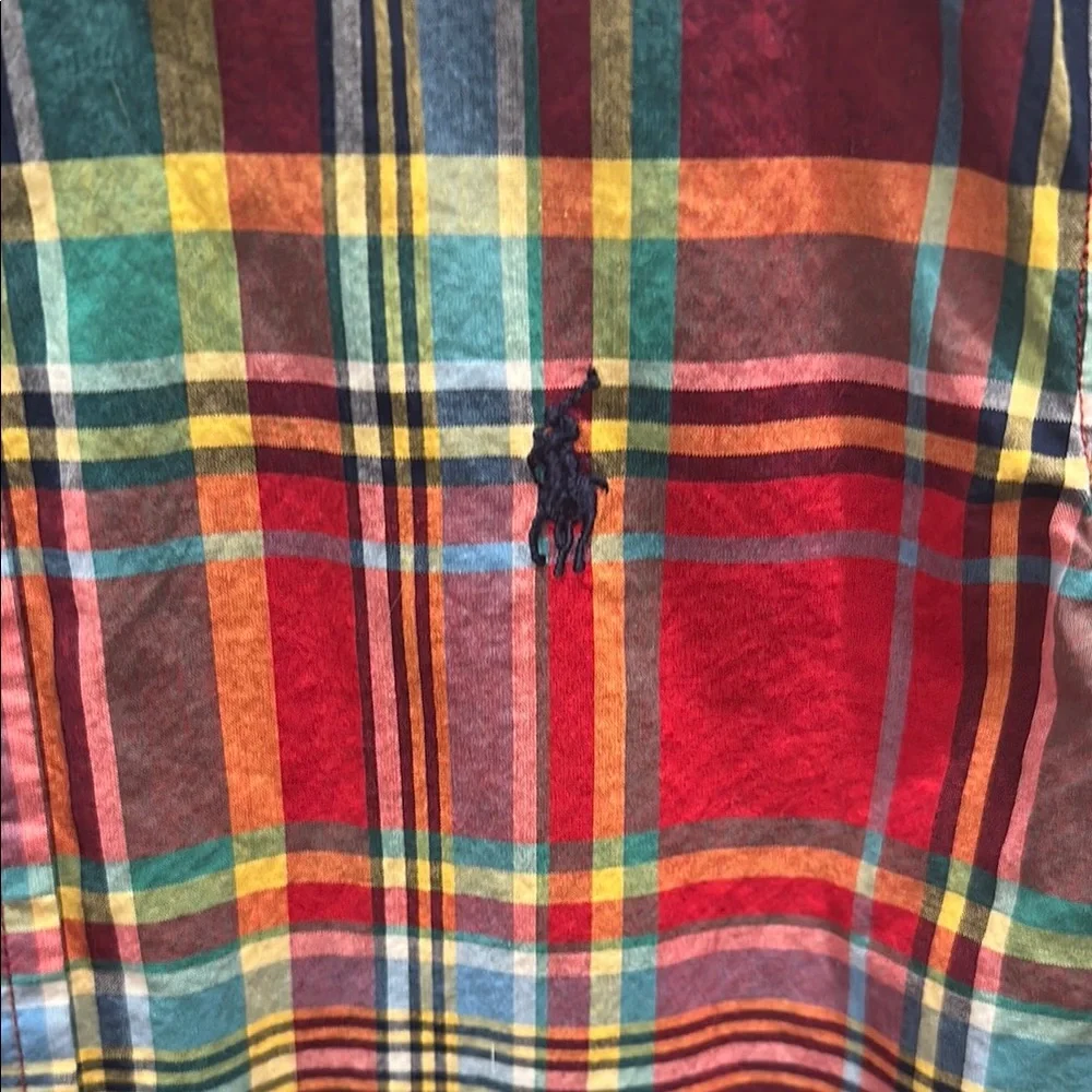 Ralph Lauren Blue Label Red and Blue Plaid Button Down Shirt - Picture 3 of 5